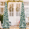 5FT Pop Up Christmas Tree with Timer 50 Lights, Tinsel Christmas Tree, Collapsible Artificial Pencil Tree Xmas Decoration for Indoor Home Apartment Porch Party, Easy Assembly