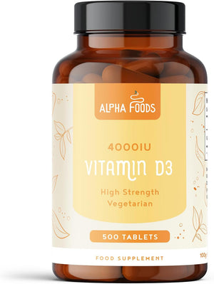 Vitamin D Tablets 4000 IU - 500 Vegetarian Vitamin D3 Tablets [16 Month Supply] | High Strength VIT D | Supports Immune System and Bone Health |