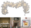 18FT Giant Christmas Door Garland Kit with 60 LED Battery Lights Warm White or Multi Coloured Switchable (Green 18FT)