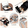 Vanity Case Make up Box Lockable Cosmetic Organiser Box Beauty Storage Case with 2 Trays and Mirror Rose Gold, Size: 19.5x15x16cm