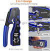 RJ45 Crimp Tool Set - 3-in-1 RJ45 Crimping Tool Kit with 50 PCS CAT6 Pass Through Connectors 50 PCS RJ45 Cat6 Protection Covers RJ45 Pass Through Crimp Tool