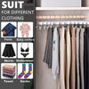 35.5cm White Wooden Pants Hangers 10pcs, Smooth Wood Skirt Hanger Organizer with Adjustable Anti-Slip Chrome Clips, Space Saving Solid Clothes Hangers Rack for Bottoms Jeans Slacks Trousers