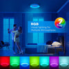 RGB LED Ceiling Light Dimmable with Remote Control, 24W Flush Ceiling Light, 3000K-6500K 2400LM for Living Room, Bedroom, Kids Room, Dining Room, Kitchen, Bathroom, Round 11 Inch