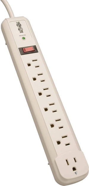 7 Outlet (6 Right Angle + 1 Transformer Outlet) Surge Protector Power Strip, 4ft Cord, Lifetime Limited Warranty & $25K INSURANCE (TLP74R)