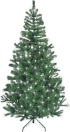 4Ft-12Ft Pre-Lit Artificial Christmas Tree Alaskan Pine Tips Xmas Home Decorations Metal Stand Warm Multicolour LEDs, Green w/Cool White, 4Ft