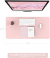 Non-Slip Desk Pad, Waterproof PVC Leather Desk Table Protector, Ultra Thin Large Mouse Pad, Easy Clean Laptop Desk Writing Mat for Office Work/Home/Decor (Pink, 80 x 40 cm)