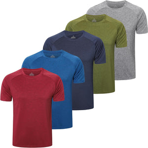 5 Pack Gym T Shirts Men Dry Fit Sport Tops for Men Light Running Shirts Moisture Wicking Athletic Shirts Breathable Cool Workout Shirts