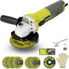 Angle Grinder,  Corded Cutting Grinding Polishing, with Disc, Side Handle, 850 W 220-240 V Cutter, Adjustable Pin,115mm+ 6 Discs