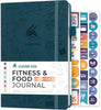 Fitness & Food Journal – Nutrition & Workout Planner for Women & Men – Diet & Gym Exercise Log Book with Calendars, Diet & Training Trackers - Undated, A5 Size, Hardcover (Dark Teal)