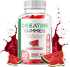 4000mg Creatine Monohydrate Gummies for Men & Women - Pre Workout 60 Chewable Gummies 30 Day Supply, Natural Watermelon & Mojito and Blueberry Flavour Halal Gym Supplement (Watermelon)