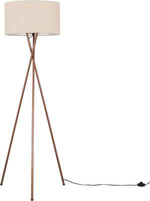 | Modern Copper Metal Floor Lamp with a Beige Shade | Floor Lamps & Torchieres, Home Décor & Improvement Essential | Includes 6W LED Bulb [3000K Warm White]