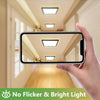 22CM Black LED Ceiling Lights, 3000K/4000K/6500K Waterproof Bathroom Light, 18W 1950LM Modern Square Flush Ceiling Lighting Fixture for Kitchen Hallway Bedroom Porch Toilet