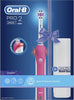 Pro 2500 3D White Electric Rechargeable Toothbrush with Travel Case Powered by Braun - Pink - Ships with a UK 2 pin plug