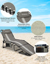 Sun Lounger with Reading Hole, 5 Position Adjustable Backrest for Garden, Folding Sun Lounger Portable Sunloungers with Strap Sun bed for Beach Terrace Pools Camping Guest Bed Indoor