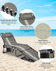 Sun Lounger with Reading Hole, 5 Position Adjustable Backrest for Garden, Folding Sun Lounger Portable Sunloungers with Strap Sun bed for Beach Terrace Pools Camping Guest Bed Indoor