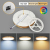 LED Ceiling Light, 12W Wood Grain Flat Small Round Nordic Flush Ceiling Light for Bedroom Living Room Kitchen Bathroom Lights (12W)