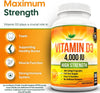 Vitamin D 4,000 IU Softgels, Maximum Strength Vitamin D3 Supplement, 365 Easy to Swallow Tablets - Full Year Supply