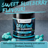 Creatine Monohydate Gummies 5000mg for Men & Women - 120 Chewable Creatine Gummies - Natural Blueberry Flavoured Creatine, Gym Supplement, Muscle Performance - by