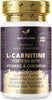 L-Carnitine Capsules 3000mg - L-Carnitine Formula with Vitamins D & B - High Strength L-Carnitine Tartrate Supplement – 120 Vegan Tablets – Supports Energy, Metabolism, & Reduces Tiredness & Fatigue