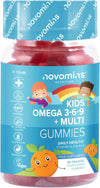 Kids Omega 3 6 9 Gummies – Kids Multivitamin E & D - Vegan - 1 Month Supply – Chewable Childrens Omega 3 6 9 Supplement – Plant Based Alternative to Fish Oil – Kids Vitamins by