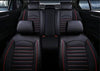 FULL SET Black Car Seat Covers Universal Deluxe Waterproof PU Leather Dog Pet Protectors Cushion Adjustable Removable Auto Seat Cushions Padded