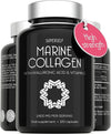 Marine Collagen Capsules 2200mg - with Hyaluronic Acid & Vitamin C - High Strength Collagen Supplements for Women & Men - 120 Collagen Tablets - Premium Hydrolysed Collagen Complex Skin Hair Joints