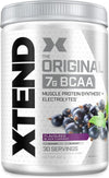 XTEND Original BCAA Powder Blackcurrant 30 Servings | 7g BCAAs Per Serving | Sugar Free Branched Chain Amino Acids and Electrolytes Powder for Post Workout Muscle Recovery and Hydration