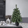 Pre-Lit Artificial 3ft Christmas Tree - MULTI COLOUR/WARM WHITE Mini Xmas Tree with Pot - Indoor/Outdoor - Battery Operated Doorway LED Christmas Tree (90cm)