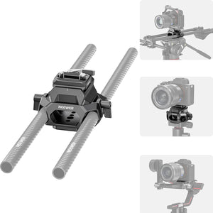 15mm LWS Baseplate with Arca Type QR Plate & Base, Dual 15mm Rod Clamps, Retractable Anti Off Pin, 1/4" 3/8" Threads, 60mm Rail Gauge, Compatible with SmallRig Shoulder Rig DJI RS Gimbal, SR006