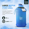 Official Sports 2L Water Bottle (2.2 L) Insulated Sleeve | Carry Handle | Fitness, Exercise, Large Gym 2 litre Water Bottle | Ecofriendly, BPA Free, 40% Thicker Plastic