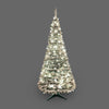 4Ft-6Ft Prelit Pre Pop up Christmas Tree Xmas Home Indoor LED Warm White Lights Baubles Decorations Battery Operated, Holly Flocked, 5Ft