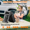 Solar-Powered Camping Fan with LED Lantern,10400mAh Rechargeable Battery Operated Portable,Timer,Phone Charging and Eco-Friendly Fan,for Camping,Fishing, Power Outage,Hurricane,Travel
