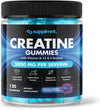 Creatine 120 Gummies Max 5000mg for Men & Women Creatine Monohydrate Plus B12 and L-Taurine Chewable Gummies, Blueberry Flavour 1 Month Supply (1 Count (Pack of 120), Blueberry)