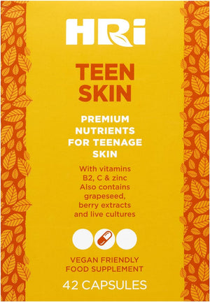 Teen Skin Kids Vitamins - Multivitamin for Kids 12-18 Years - to Aid Health and Well Being of Teens. Healthy Immune System, Gut, Skin Care for Teenage Girls and Boys. 42 Vegan Capsules