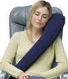 Ultimate Travel Neck and Body Pillow - Unparalled Support Design, Essentail for Bus, Train, Airplane, Office, Wheelchairs, Comfort and Support, Rolls Up, Straps to Airplane Seat & Car- Blue