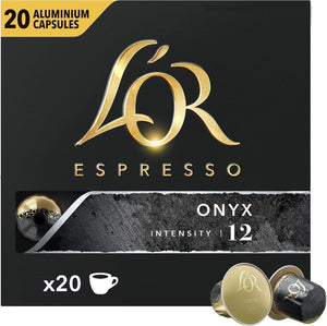 Espresso Onyx Coffee Pods x20 Intensity 12 (Pack of 10, Total 200 Capsules)