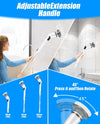 Electric Spin Scrubber Cordless ​Shower Cleaner Bathroom Cleaning Brush Scrubbing with Tool Free Adjustable Extension Arm and 5 Replaceable Heads for Tile Tub Kitchen Floor Bathroom, White