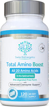 Total Amino Boost - Full Spectrum - All 20 Amino Acids Including All BCAAs -120 Vegan Capsules with Free Form pre-digested Amino Acids with Advanced Coenzyme Support. No Additives - UK Made