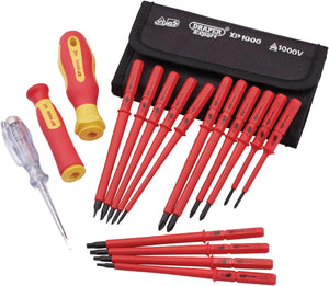 XP1000 18 Piece Precision Screwdriver Set | VDE Dual Insulated Interchangeable Blade | Electrical Tool Driver Set | Hand Tools Set | 05776