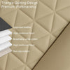 1 Pair Luxury PU Leather Front Car Seat Covers for Seat Bottoms, Universal Fit 90% of Cars, Triangle Quilting Design, 53 × 52 cm (Beige)