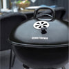Portable Charcoal BBQ Round Kettle 47.5 cm, Adjustable Vent, Integrated Thermometer, Charcoal Barbecue, Stand & 2 Wheels with Chrome Grill, GFKTBBQ, 60x51x90