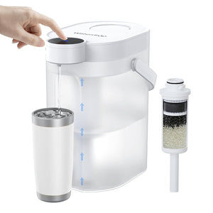 FreshTaste 𝐒𝐨𝐟𝐭𝐞𝐧 𝐖𝐚𝐭𝐞𝐫 Electric Water Filter Jug, 4L Instant Water Filter Dispenser for Fridge, Reduce Chlorine, Lead, Copper, Purify, White (Replacement Filter: WD-EWFS)