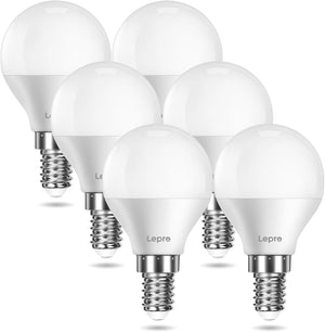 E14 LED Light Bulb, Small Screw Light Bulb, 4.9W 470lm, 40W Equivalent SES E14 Bulb, Warm White 2700K E14 Golf Ball Bulb, Energy Saving LED P45 Bulb, 220-240V, Non-Dimmable, Pack of 6