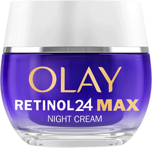 Retinol 24 MAX Night Cream Face Moisturiser, Skincare with Antioxidant Vitamin E, 40% Glycerin Overnight Anti Aging Skin Care: Smooths, Renews and Hydrates, 50ml (vs Retinol24 Night Cream)