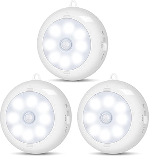 Motion Sensor Light Indoor, AA83 AA Battery Powered Lights, Under Cabinet Light, Battery Led Light, Closet Lights, Stick on Wireless Puck Lights for Hallway, Stairway, Basement, Kitchen (3 Packs)