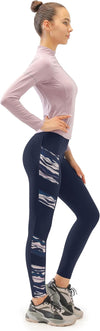 Women's High Waisted Gym Leggings - Full Color Printed Leggings, Non See Through Yoga Pants with Pockets