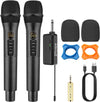 Wireless Microphones UHF with Volume Treble Bass Echo Control No Delay No Noise Cordless Dynamic Mic System with Rechargeable Receiver for Karaoke Machine Singing Wedding Church DJ Party Speech