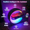 Wireless Speaker, G Shape Table Lamp,Atmosphere Night Light with Wireless Charging Function, Bedside Lamp with Alarm Clock & Charging Function, Bedroom Bedside Lamp, Gifts