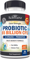 Probiotic 65 Billion - Probiotics with Prebiotic for Women & Men - Lactobacillus Acidophilus Digestive Health Capsules - Targeted Release Technology - Shelf Stable Supplement Non-GMO -30ct