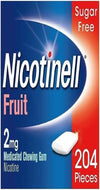 Nicotine Gum, Quit Smoking Aid, Fruit Flavour, 2 mg, 204 Pieces